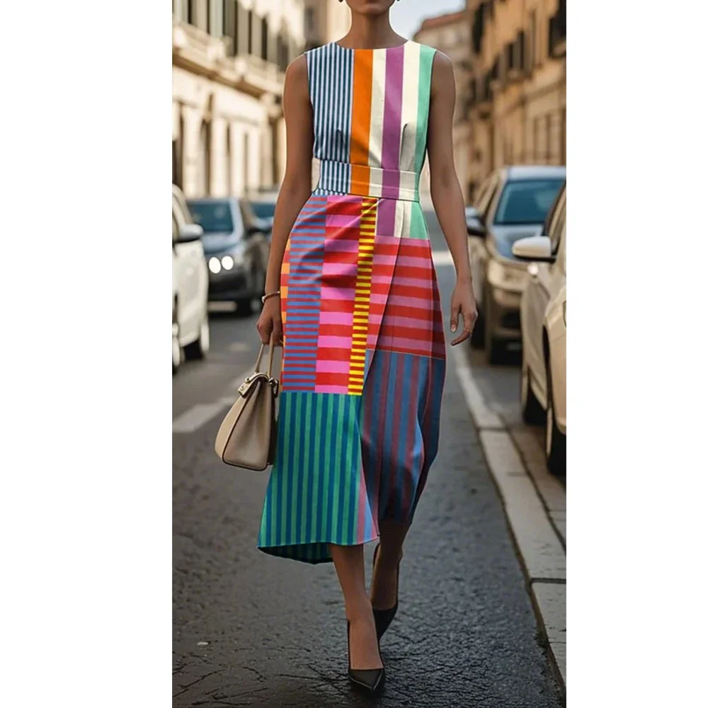 Savannah | Elegant Sleeveless Printed Dress, $199.95, Harper &amp; Wells