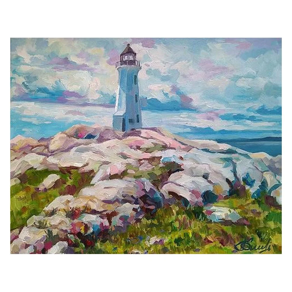 Peggy's Cove Lighthouse oil painting By Skripnik Dmitry Yurievich
