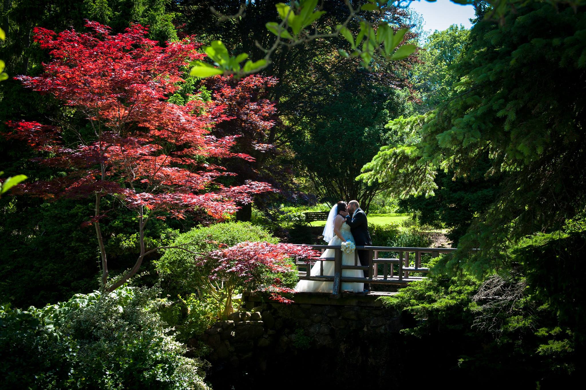 Bride and Groom at James Gardens