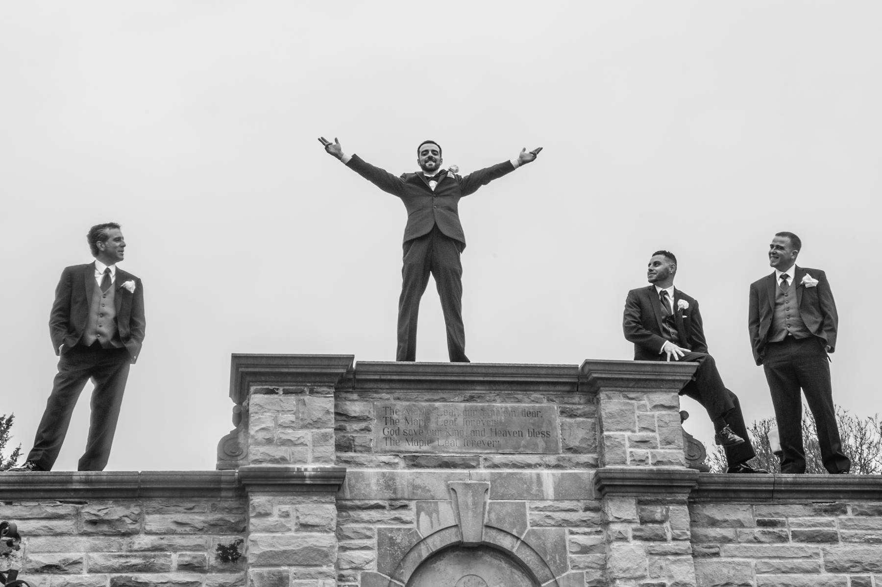 Groom on top of the world