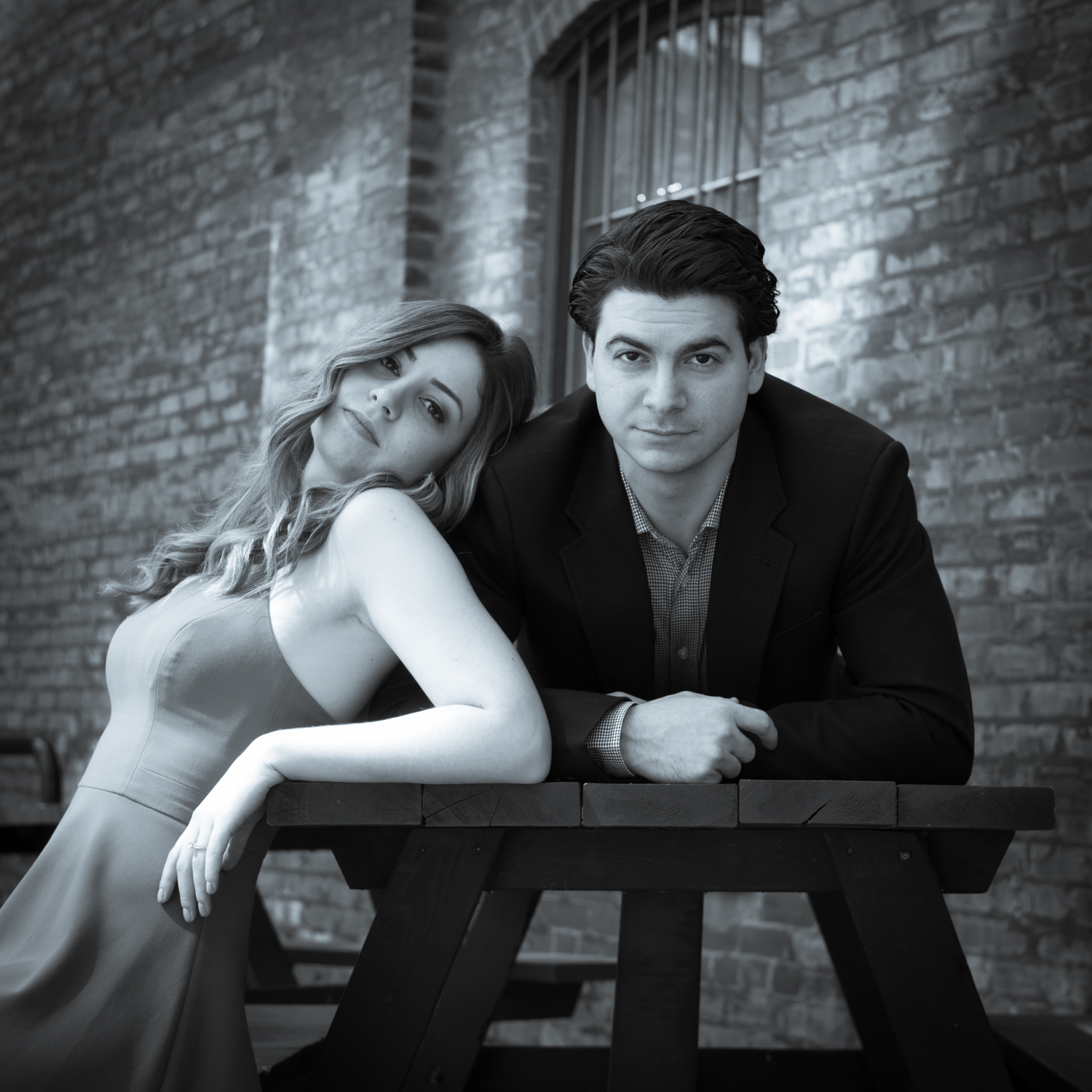 Distillery District Engagement Photo benches