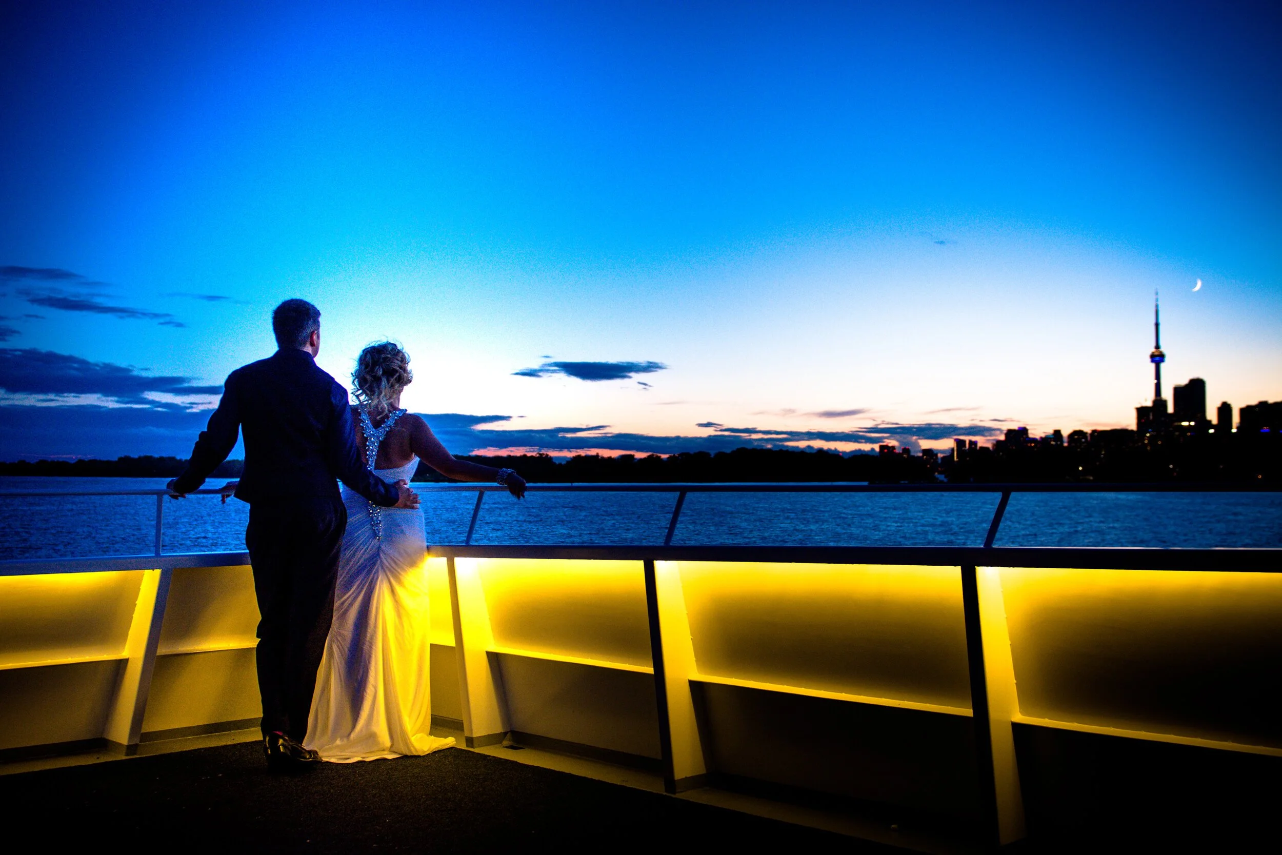 Toronto sunset wedding portrait