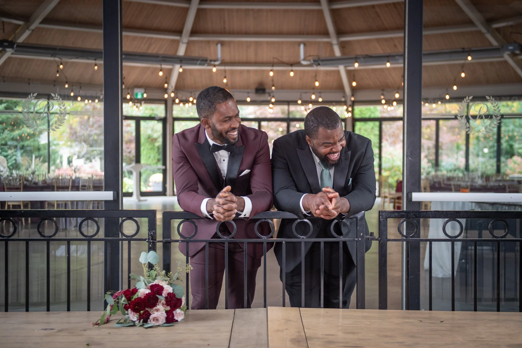 Brothers laughing at wedding in the GTA