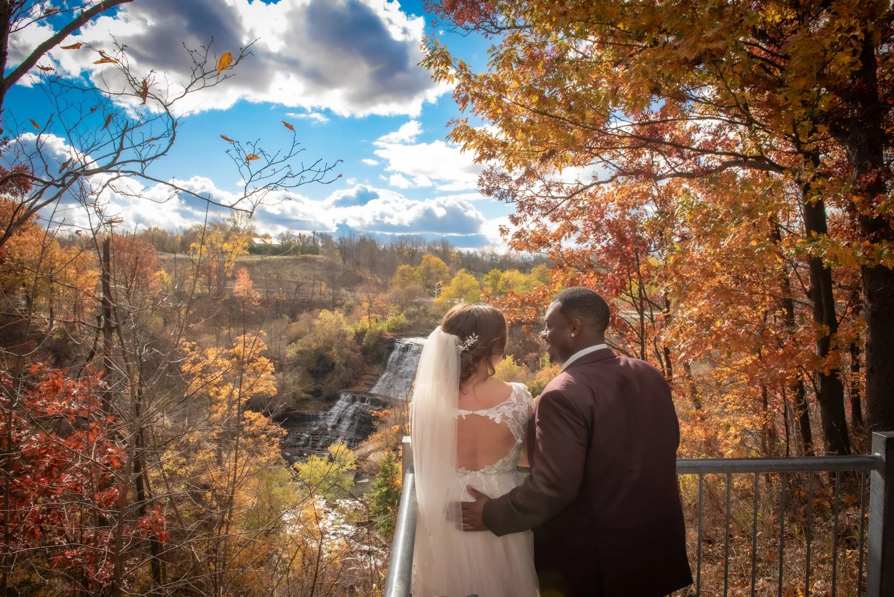 Hamilton wedding fall portrait