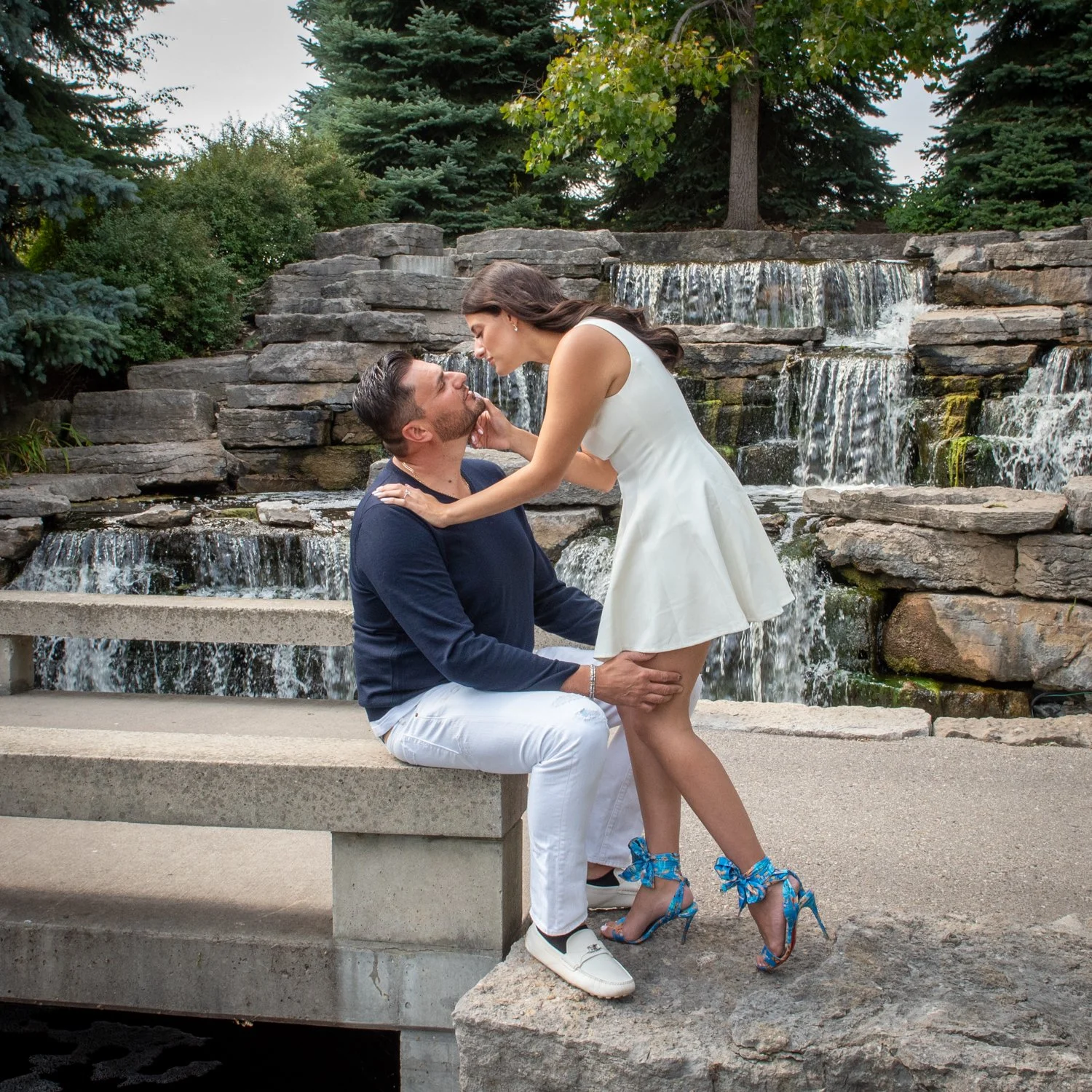 Richmond Green Engagement Water Falls