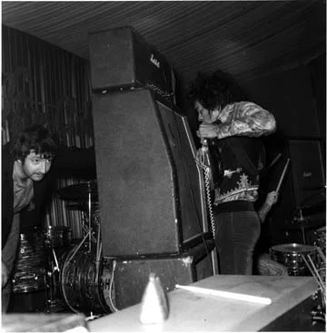 Jimi Hendrix. March 19, 1967 Marquis Club, London. Pushing Speaker Against Manager 21_ x 22_.jpg