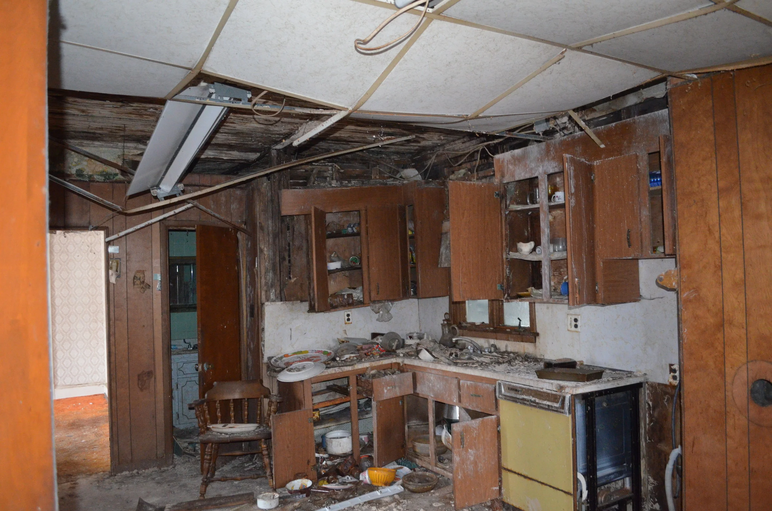 Inside the home, so much had collapsed or decayed that it seemed nature was taking this building back.