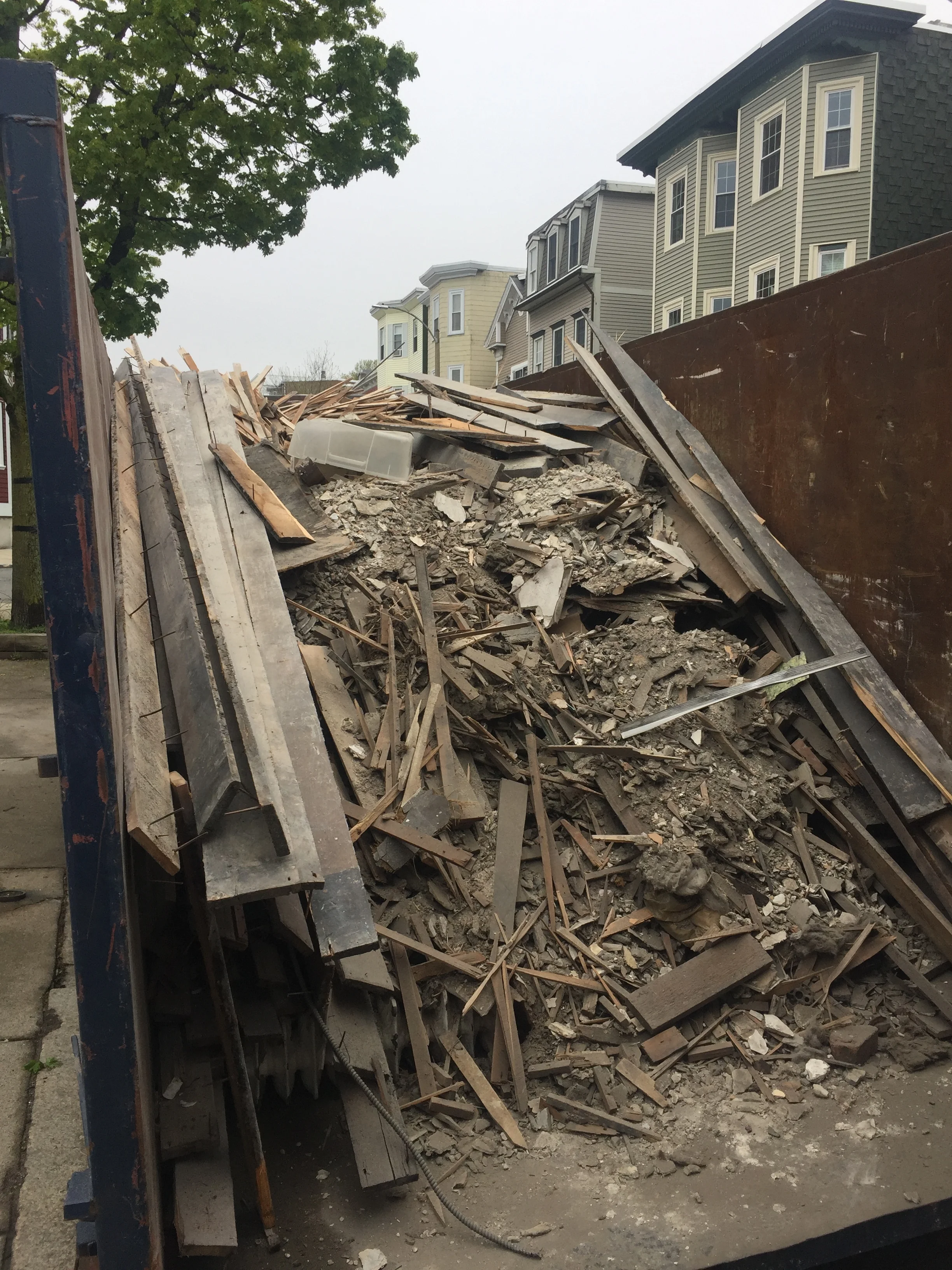 This is one of many dumpsters the demo crew filled.