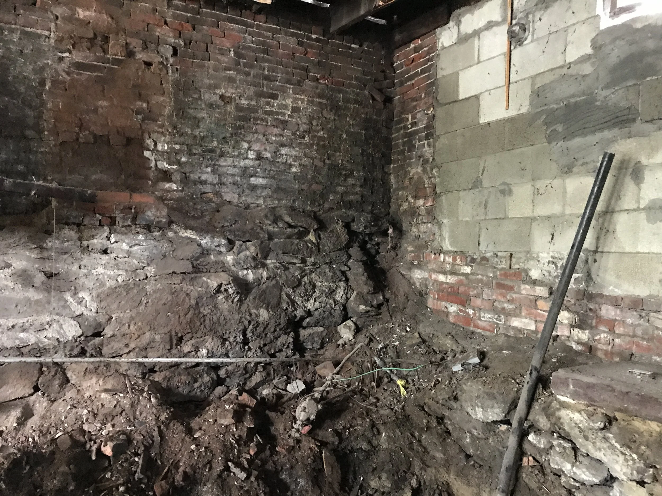 After gutting the old garden floor, the foundation needed a lot of work to get it up to todays standards.