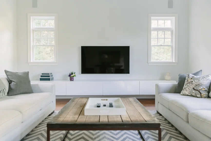Minimalist design with bright and airy vibe as well as natural wood elements.