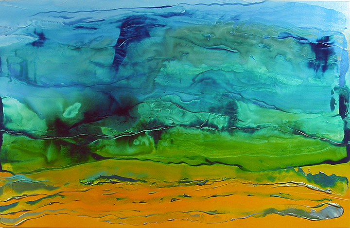 MONSOON SUNSHINE, 2003, Acrylic on canvas, 50" x 78"