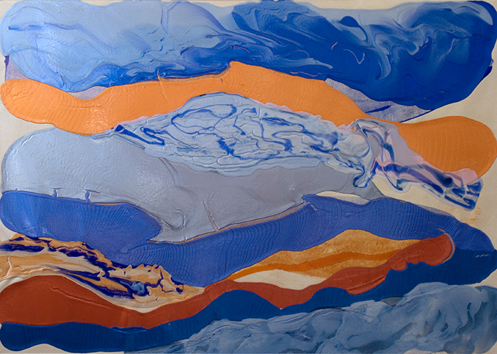DIVER, 2007, Acrylic on canvas, 52" x 72"