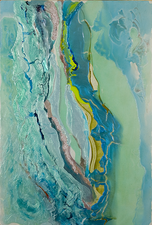 WATER FINDS ITS WAY, Acrylic on canvas, 2006, 72" x 48 1/2"