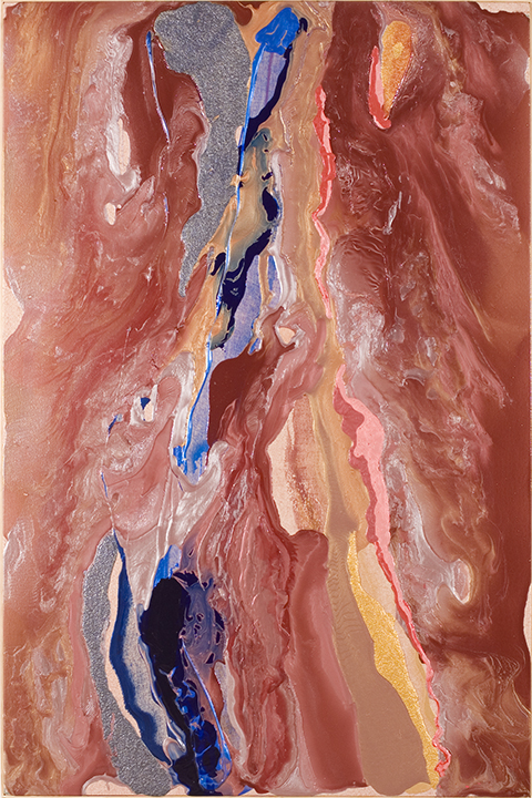 SEARCHING FOR HARMON,Y 2003, Acrylic on canvas, 43" x 63 1/2""