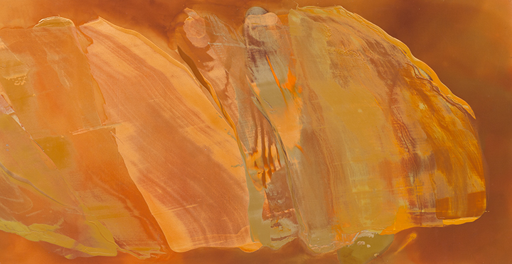ORANGE INTENT, 1984, A crylic on canvas, 58" x 109"