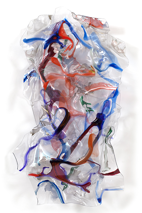 SILK ROAD, 2008, a crylic on Lexan, 69" x 32" x 10"