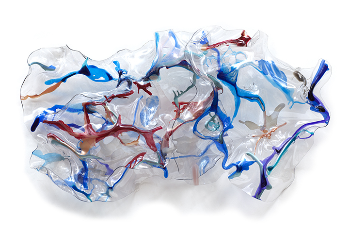 FIRE DANCER, 2008, Ac rylic on Lexan, 36" x 67" x 14" 