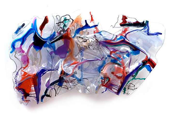 WIRED, 2011, A crylic on Lexan, 34" x 56" x 8"