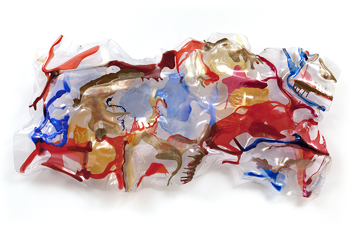 RED DRAGON, 2013, Acrylic on Lexan, 48" x 96" x 10"