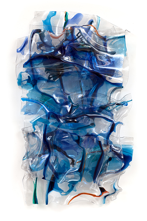BLUES POWER, 2012, Acrylic on Lexan, 62" x 36" x10"
