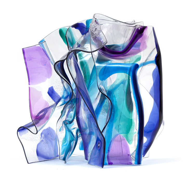 PURPLE ALLUSIONS, 2013, Acrylic on Lexan, 13" X 14" 13"