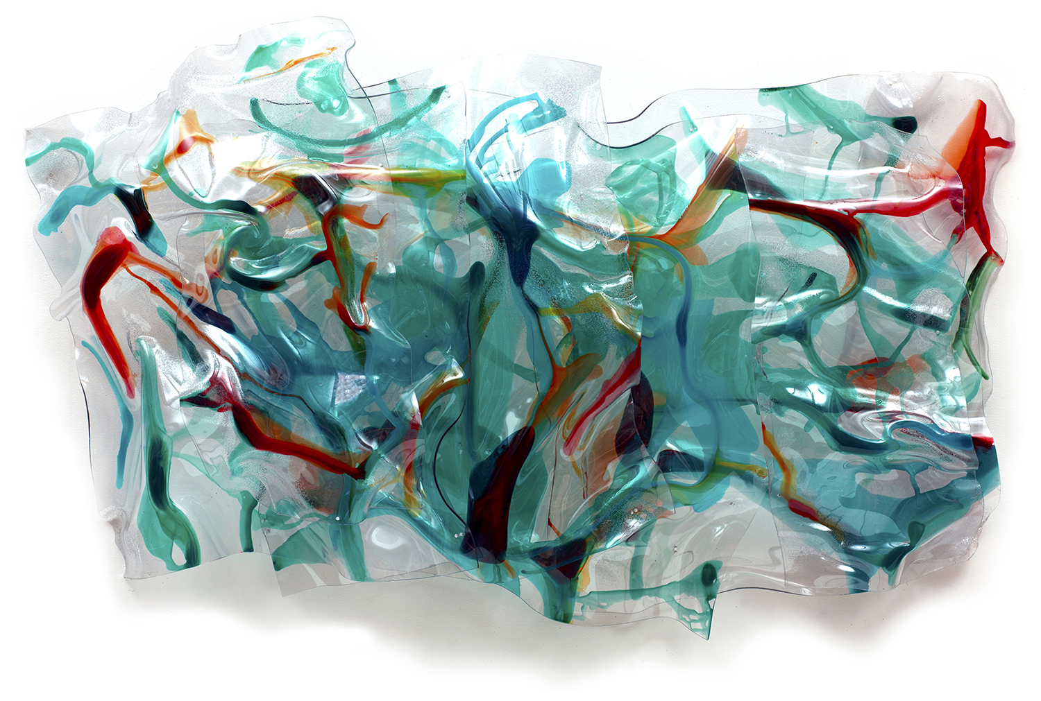 GREEN RIVER, Acrylic on Lexan, 2016, 62" x 32" x 10"