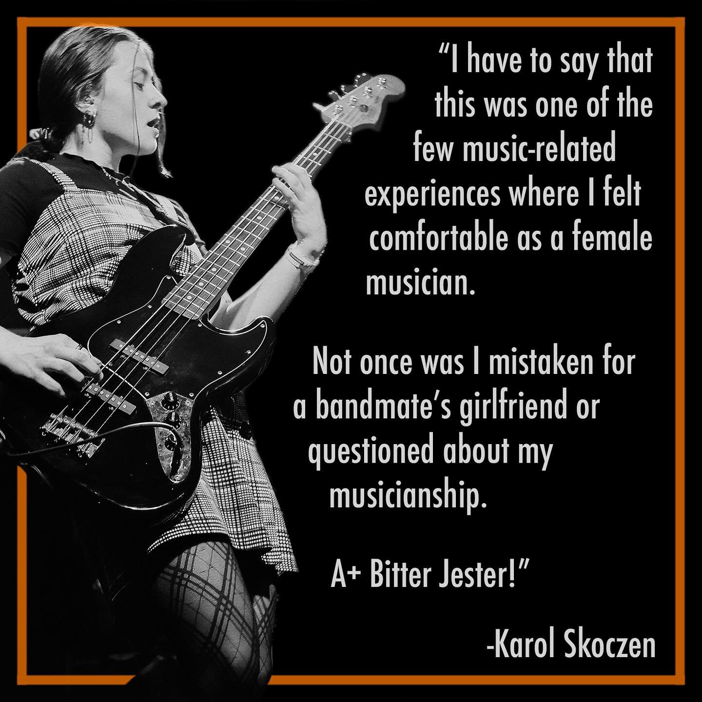 Bitter Jester Music Fest deadline in FOUR DAYS! Female musicians wanted - all styles of music welcome! Only requirement: at least half the members of a band must be 21 or younger to apply and solo artists are welcome (link in bio).

Karol is a former