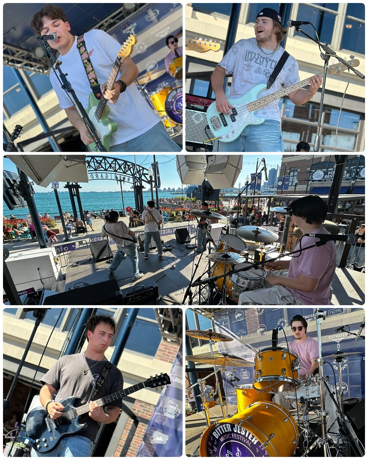 Taking the Bitter Jester stage for the third time in their 4th trip to Chicago&hellip; all the way from New York City&hellip; @cabin_feverband just woke @navypierchicago up at the @bestbeergarden

#bitterjestermusicfestival #navypier #labordaymusic #