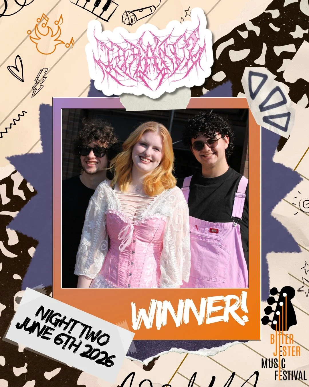 Congratulations to @taranisunofficial for winning Preliminary Night Two of the 20th Anniversary of Bitter Jester Music Festival!

Come and see them along with Prelim Night One winner @exit122_band perform at our Finale on June 27th 🤘✨🎸

#musicfesti