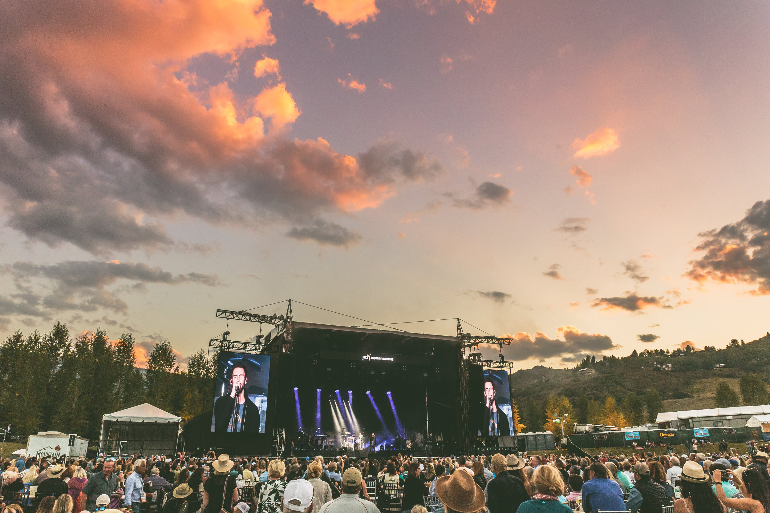 Maroon 5 onstage at Jazz Aspen Snowmass