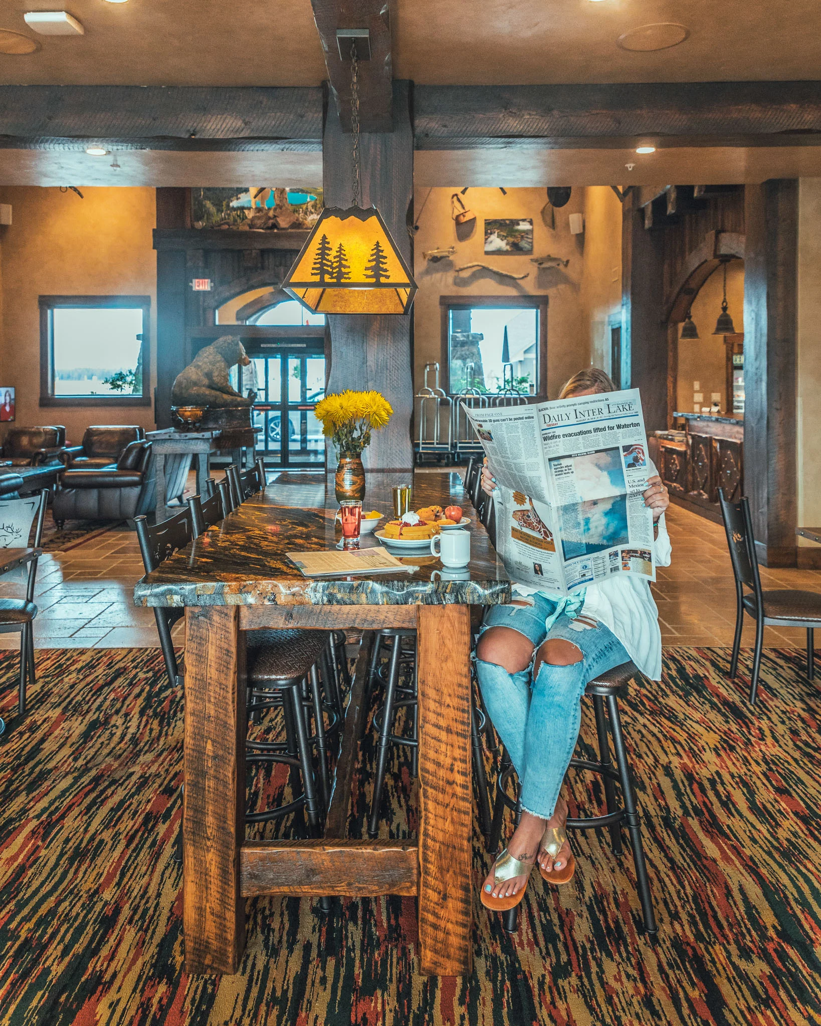 Breakfast included at the Country Inn and Suites by Radisson in Kalispell, Montana near Glacier National Park