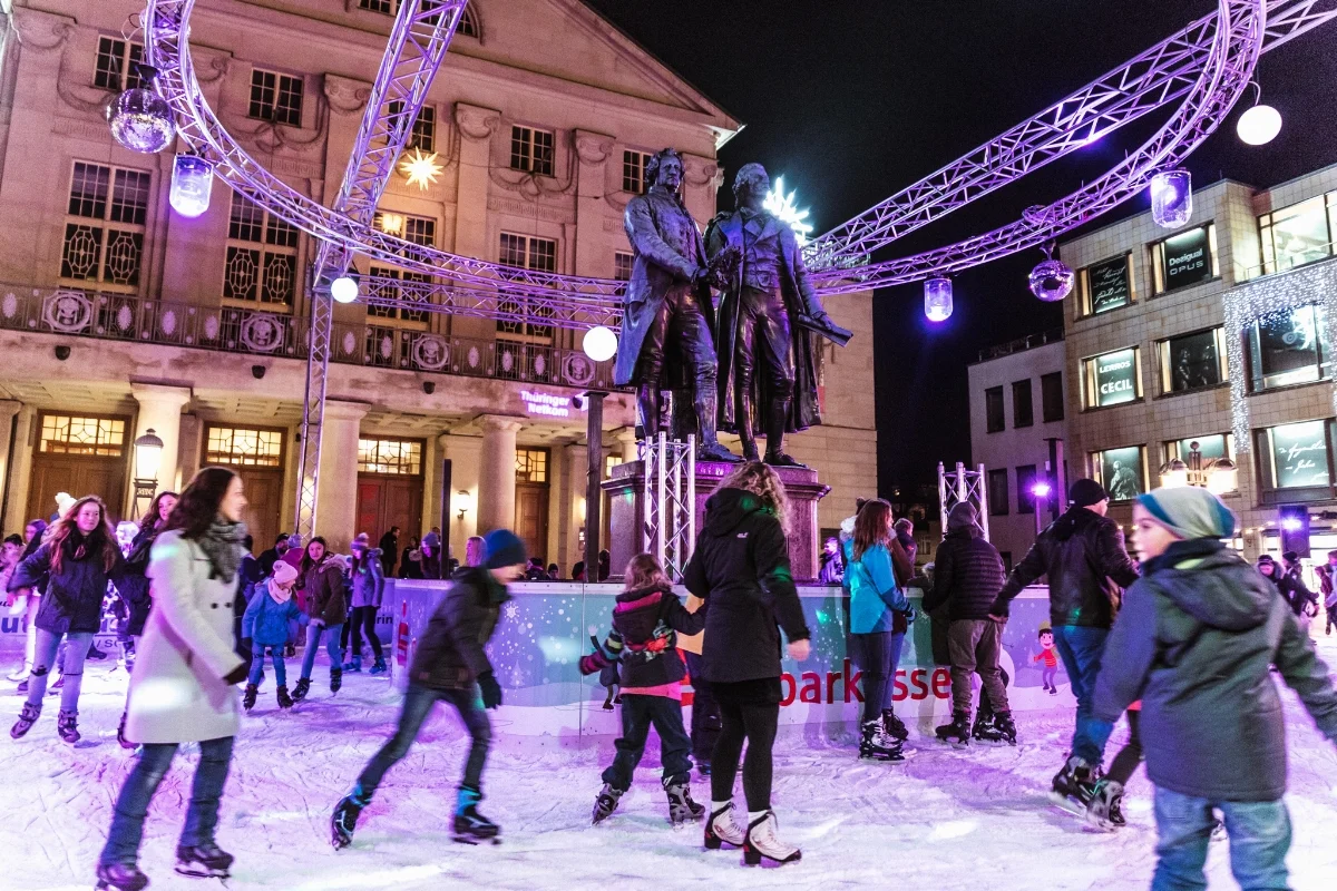 Ice skating at the Weimar Christmas Market 