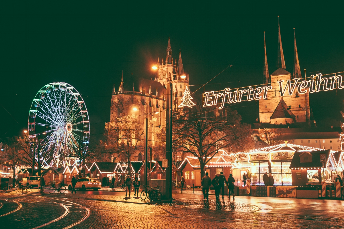 Erfurt Christmas Market at night 