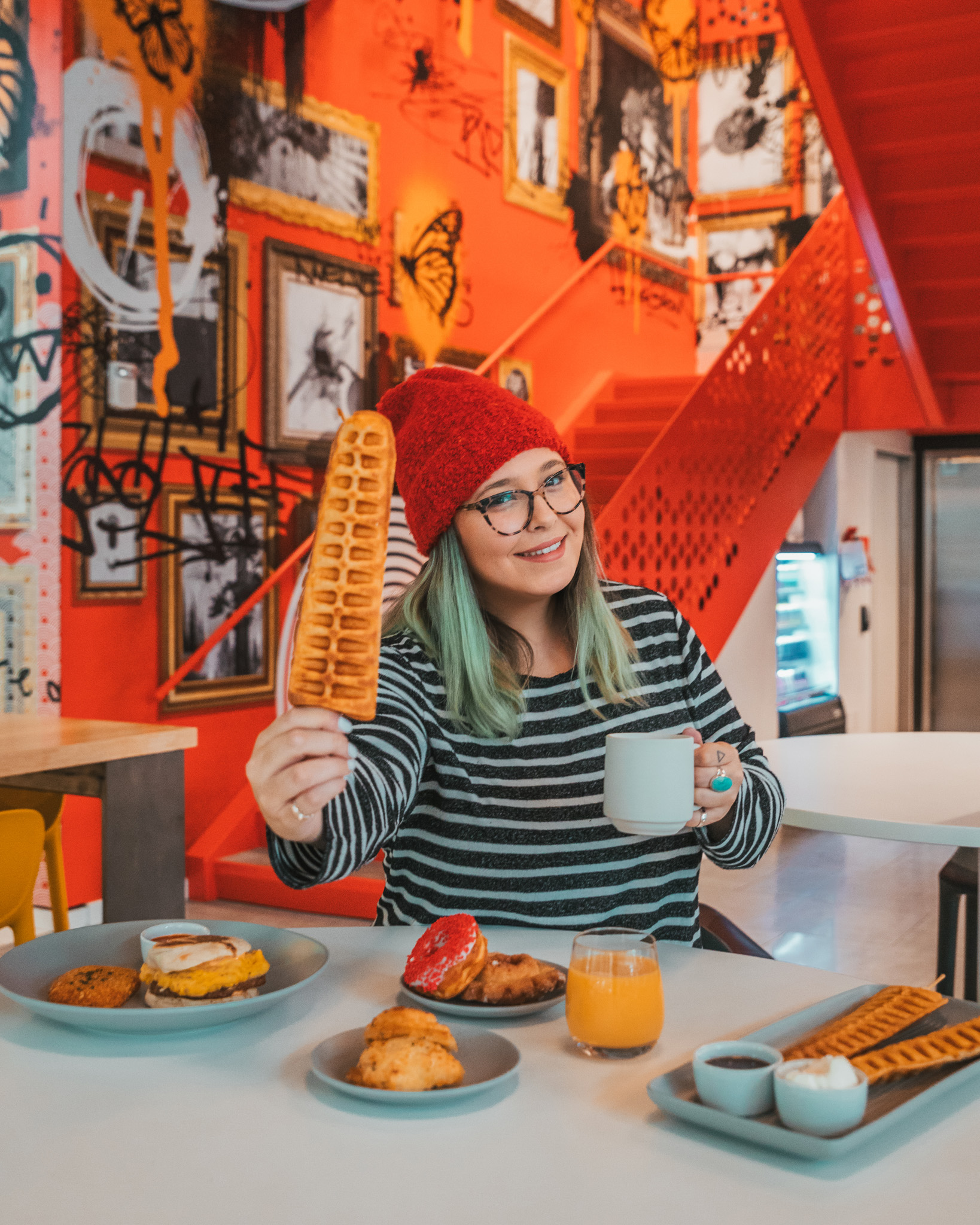 Radisson RED Restaurant with waffles on a stick // The Most Instagrammable Spots in Portland, Oregon // #readysetjetset #portland #oregon #pdx #pnw #blogpost #photoguide