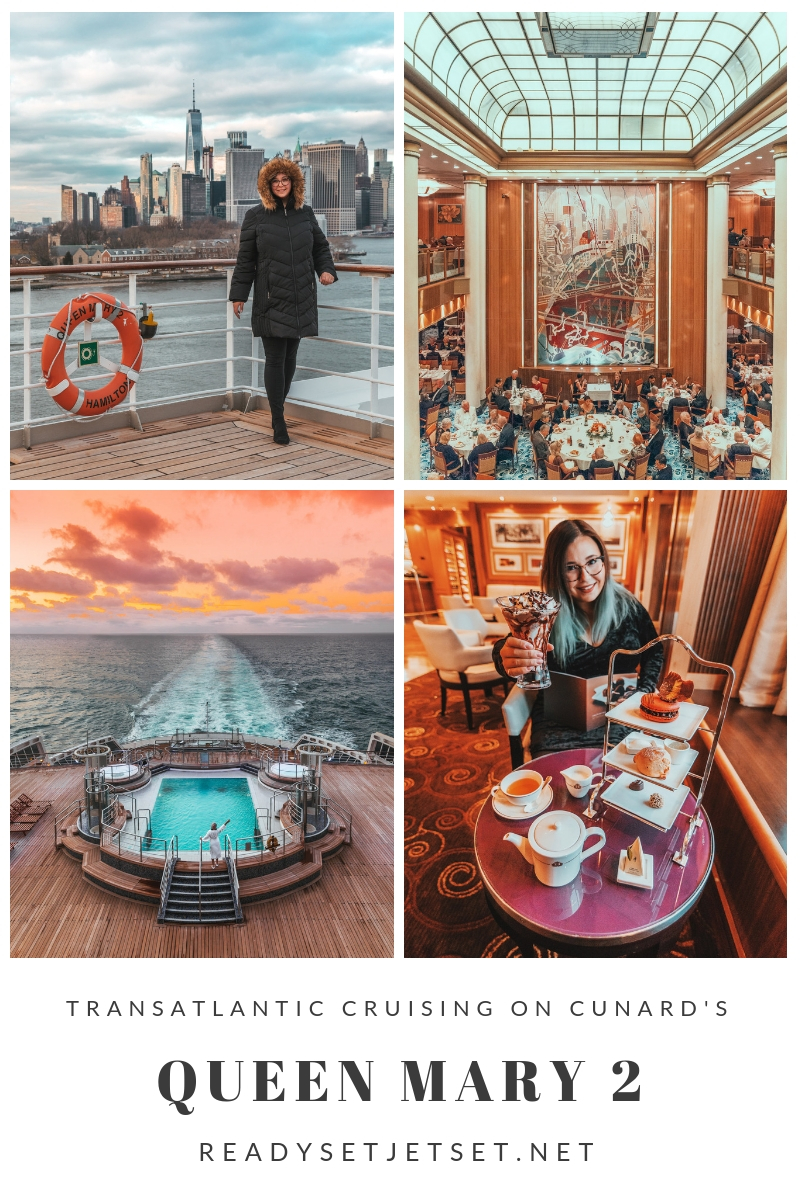 Transatlantic Cruising on the Cunard Queen Mary 2 // #readysetjetset #cunard #transatlanticcruise #uk #london #southampton #nyc #newyork #luxurycruise #qm2