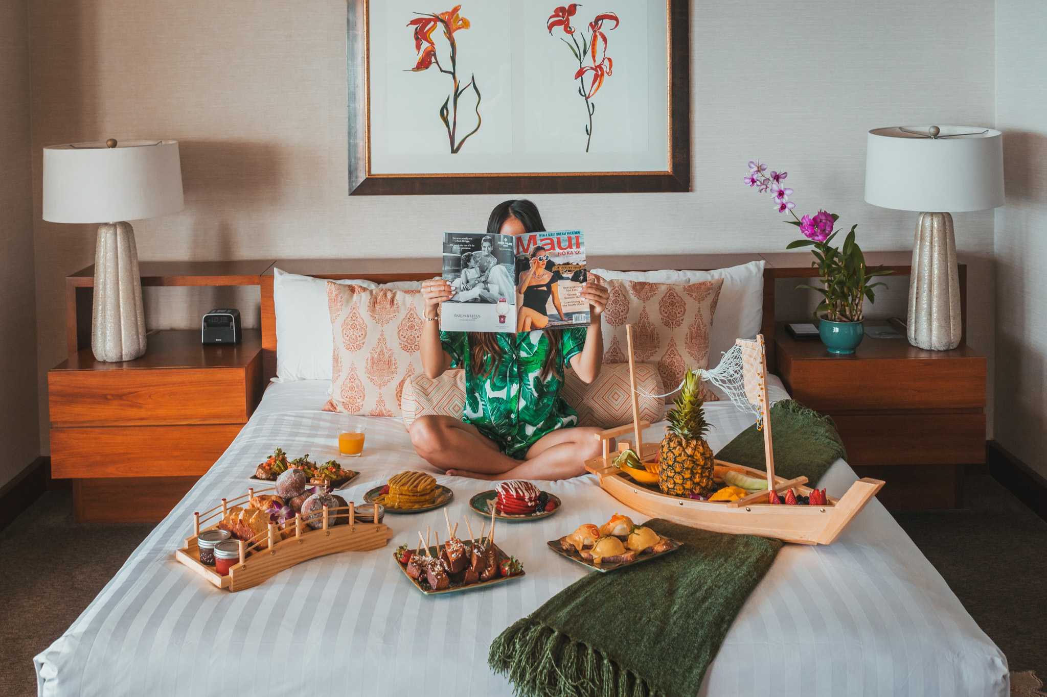 Presidential Suite breakfast in bed at Hyatt Regency Maui // The Quick Guide to Visiting Maui, Hawaii #readysetjetset #hawaii #maui