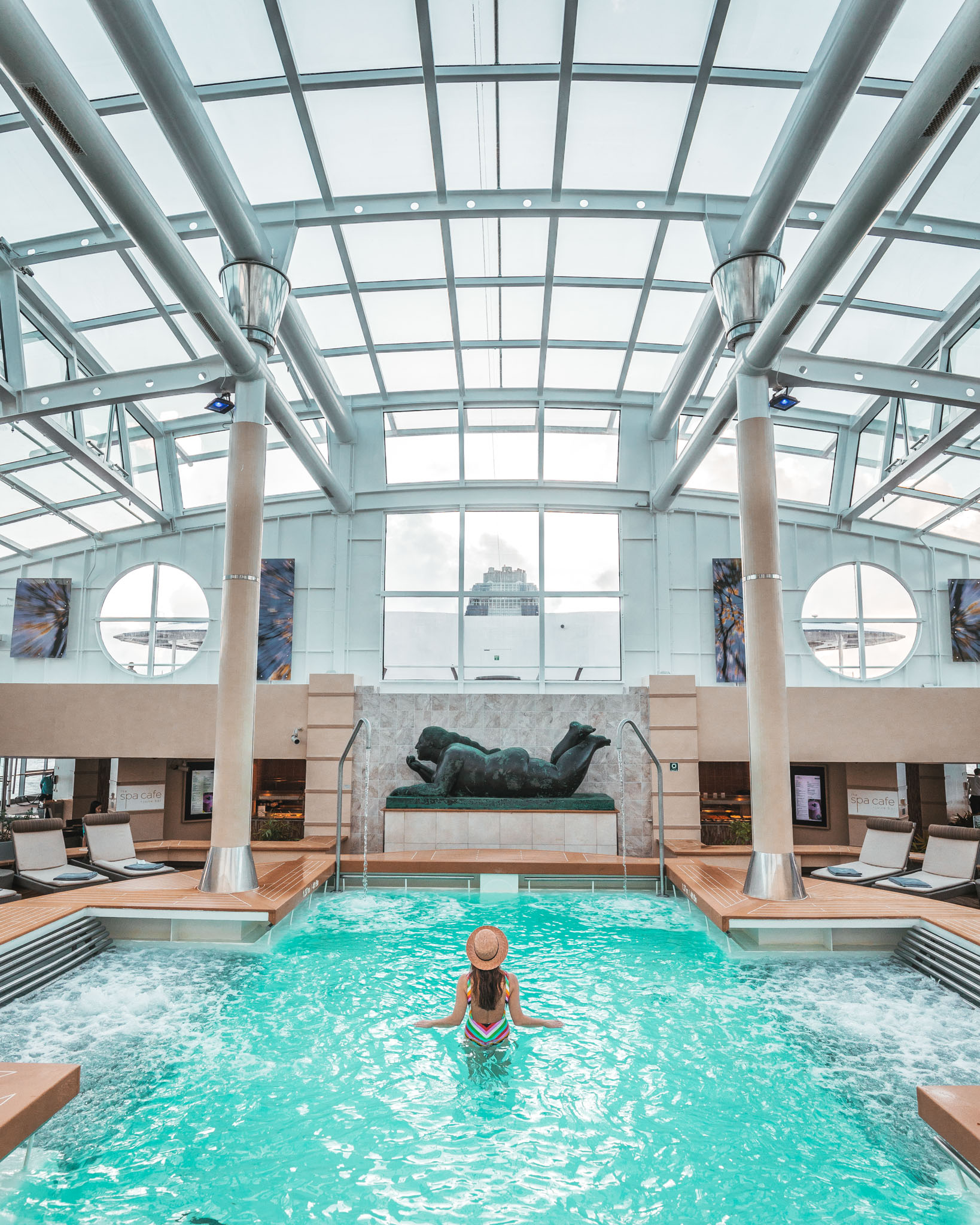 The indoor Solarium Pool onboard the Celebrity Summit cruise ship