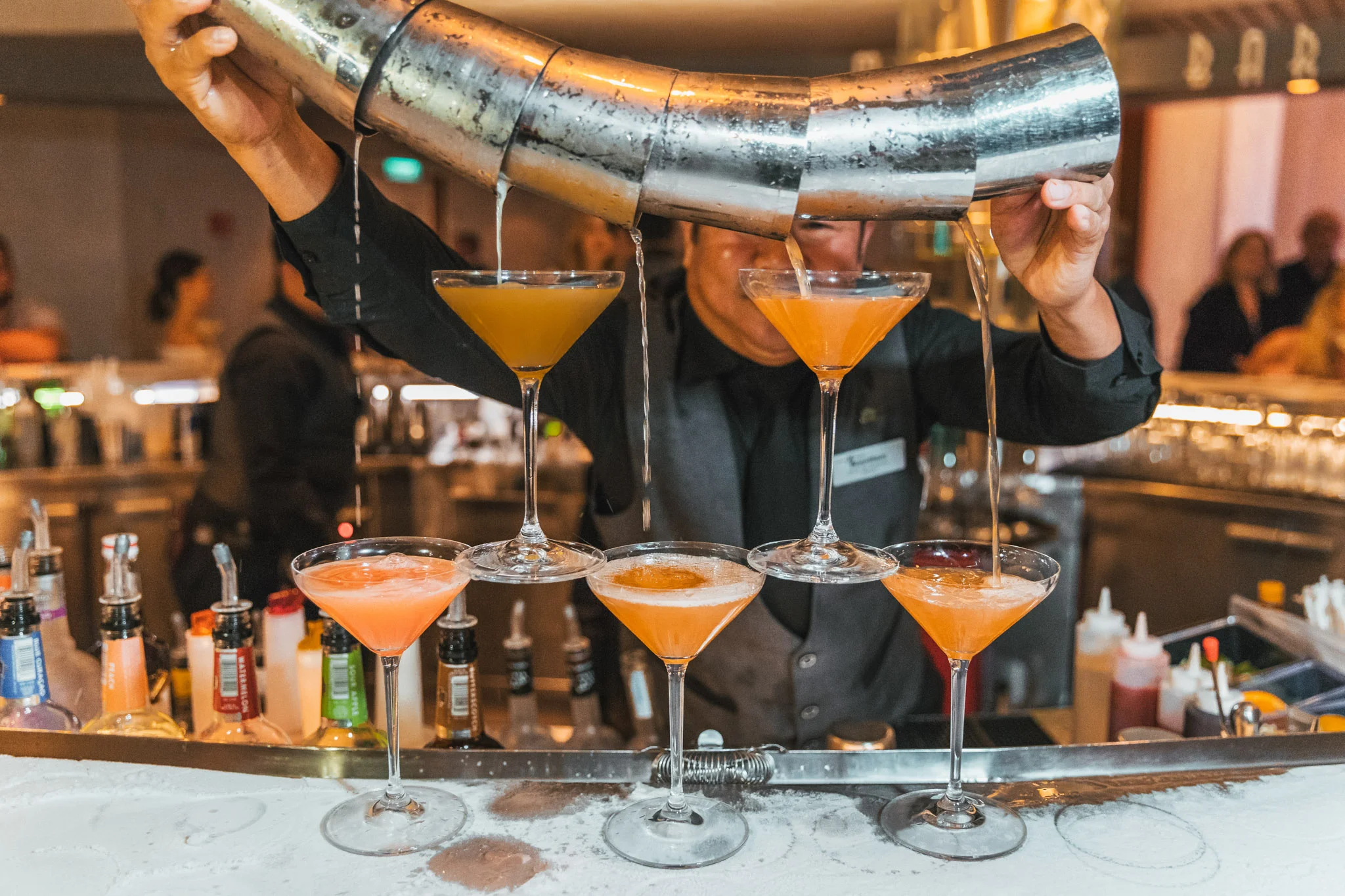 Bartender tricks at the Martini Bar on the Celebrity Summit