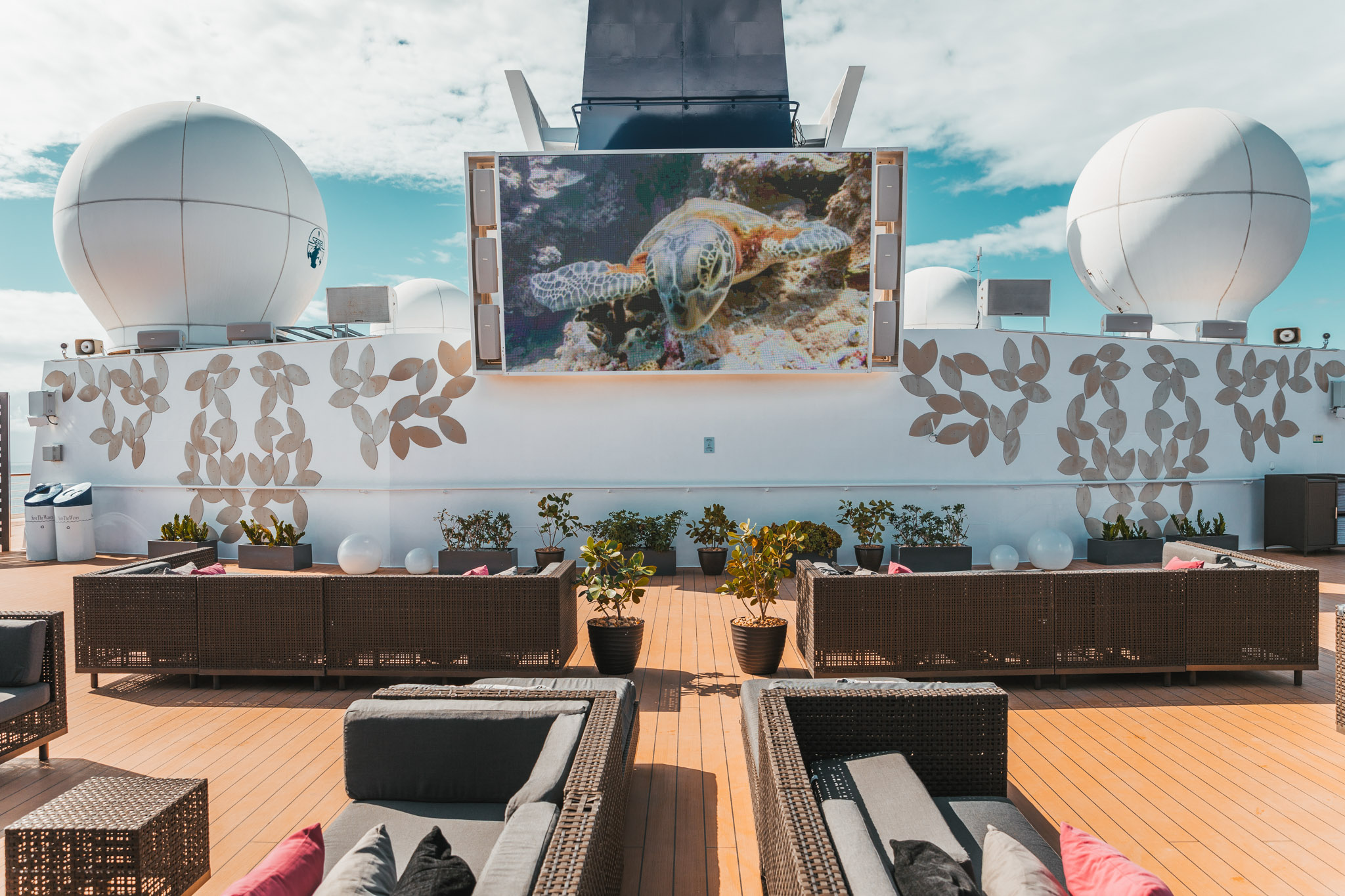 The outdoor cinema Rooftop Terrace on Deck 12 on the Celebrity Summit