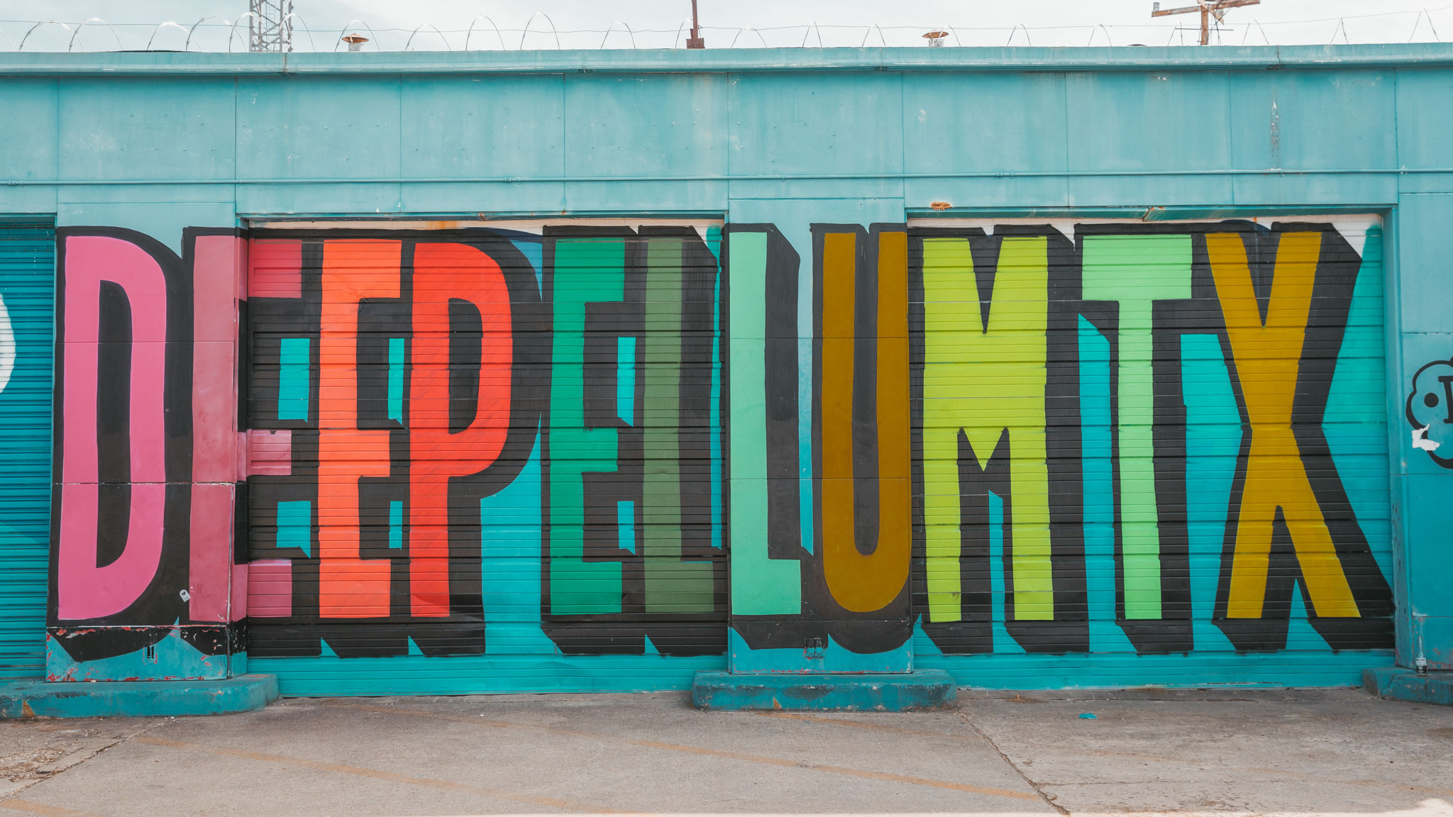 Colorful mural in Deep Ellum in Dallas, Texas