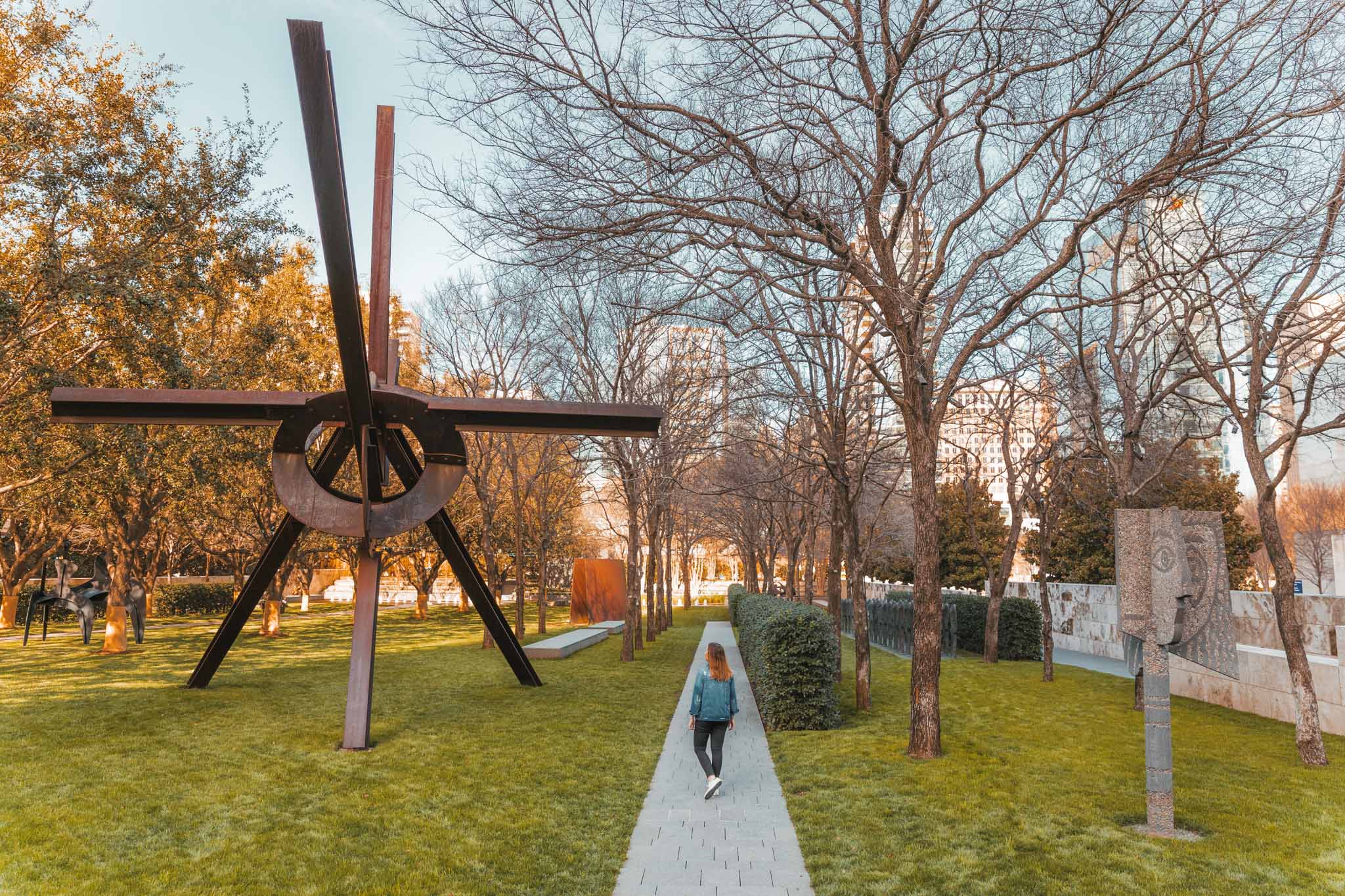 Outdoor sculpture garden at Nasher Sculpture Center, Dallas, Texas