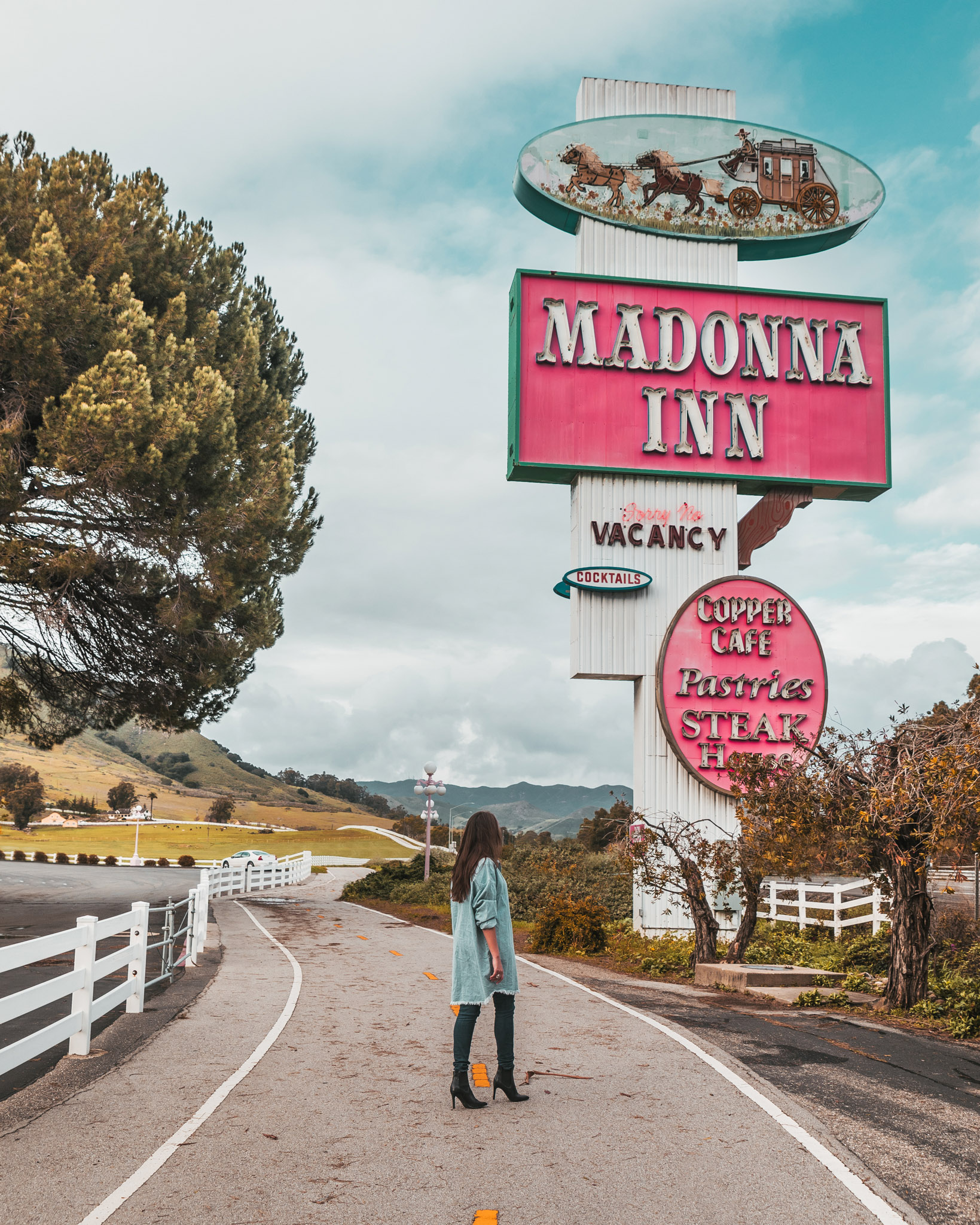 Madonna Inn sign ~ The Most Instagrammable Spots in SLO CAL County ~ #readysetjetset #slocal #california #blogpost #travel #sanluisobispo