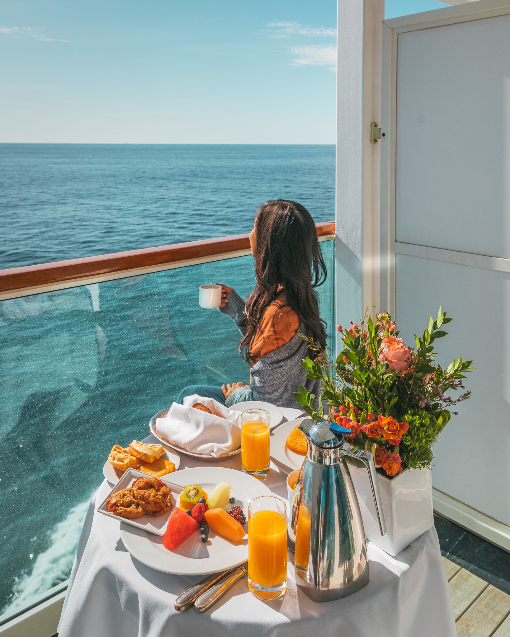 Breakfast on our balcony // Cruise Review: 11-Day New England & Canada on the Seabourn Quest // #readysetjetset #canada #cruise #luxury #travel #cruising