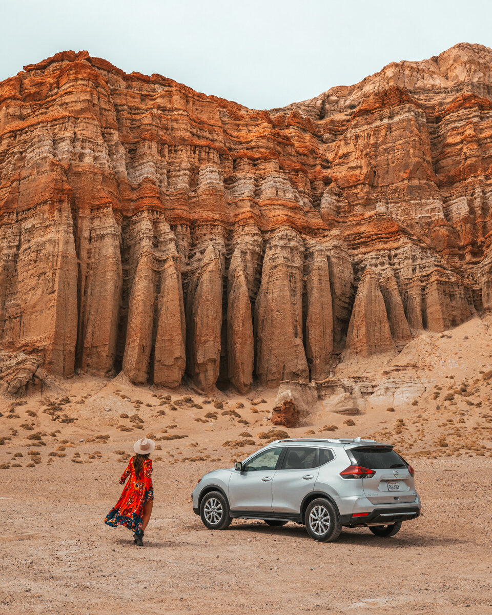 Red Cliffs Natural Area, Red Rock Canyon State Park // Ultimate Death Valley Road Trip: A 5-Day Itinerary from LA // #readysetjetset #deathvalley #nationalpark #adventure #blogpost #travel #guide #roadtrip #california #USA