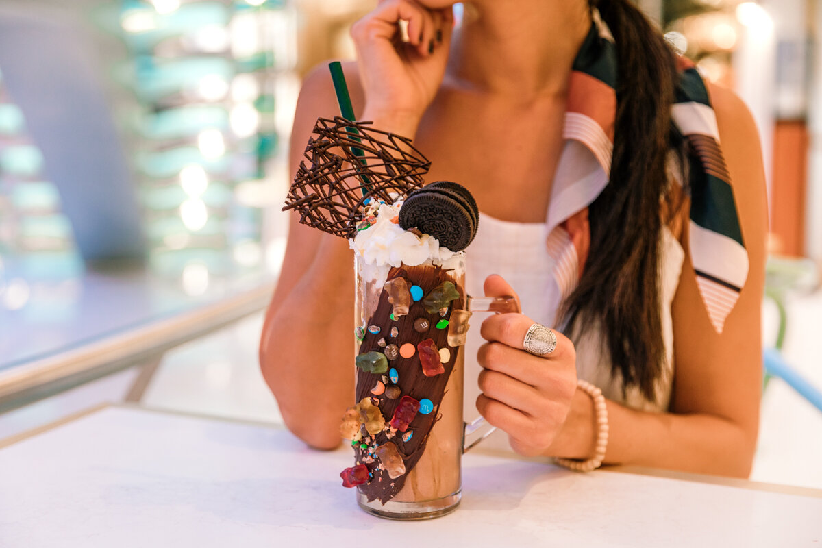 Crazy milkshake at Coco's // Cruise Review: Onboard the Norwegian Encore // #readysetjetset #cruise #cruisereview #cruising #caribbean #bahamas #norwegian #ncl #travel #blog