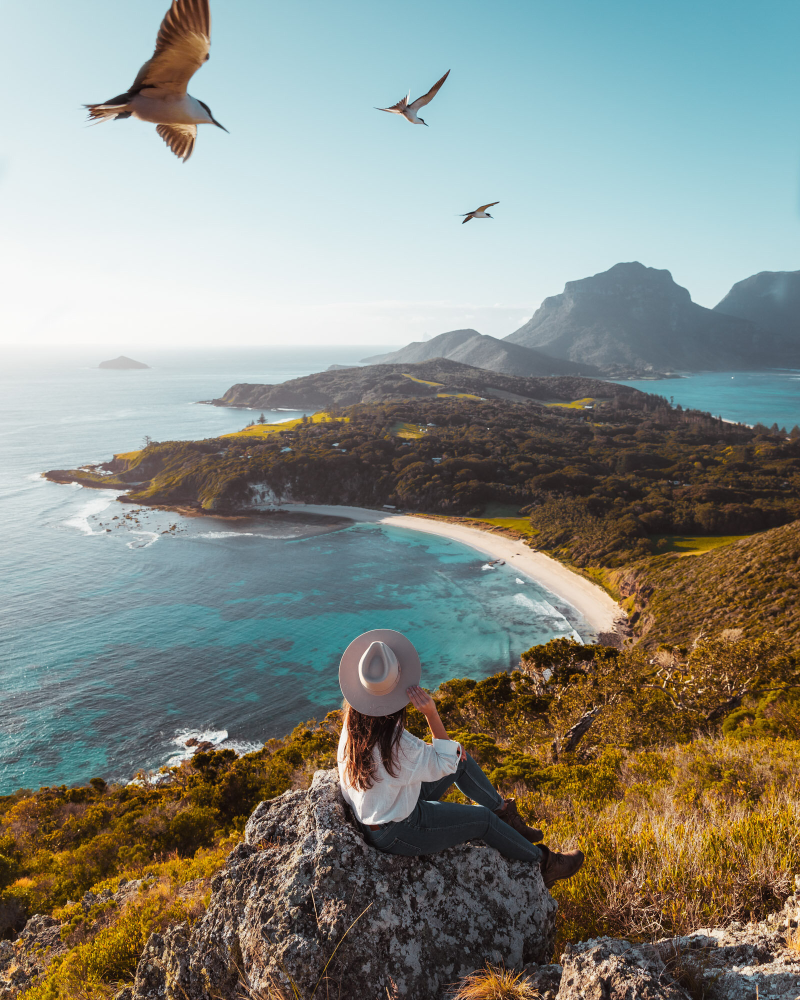 Visiting Lord Howe Island, Australia - Sunrise view over Blinky Beach from hiking up Malabar Hill | New South Wales | Beach Destinations | Paradise | #blogpost #travelguide #travel #australia #lordhoweisland