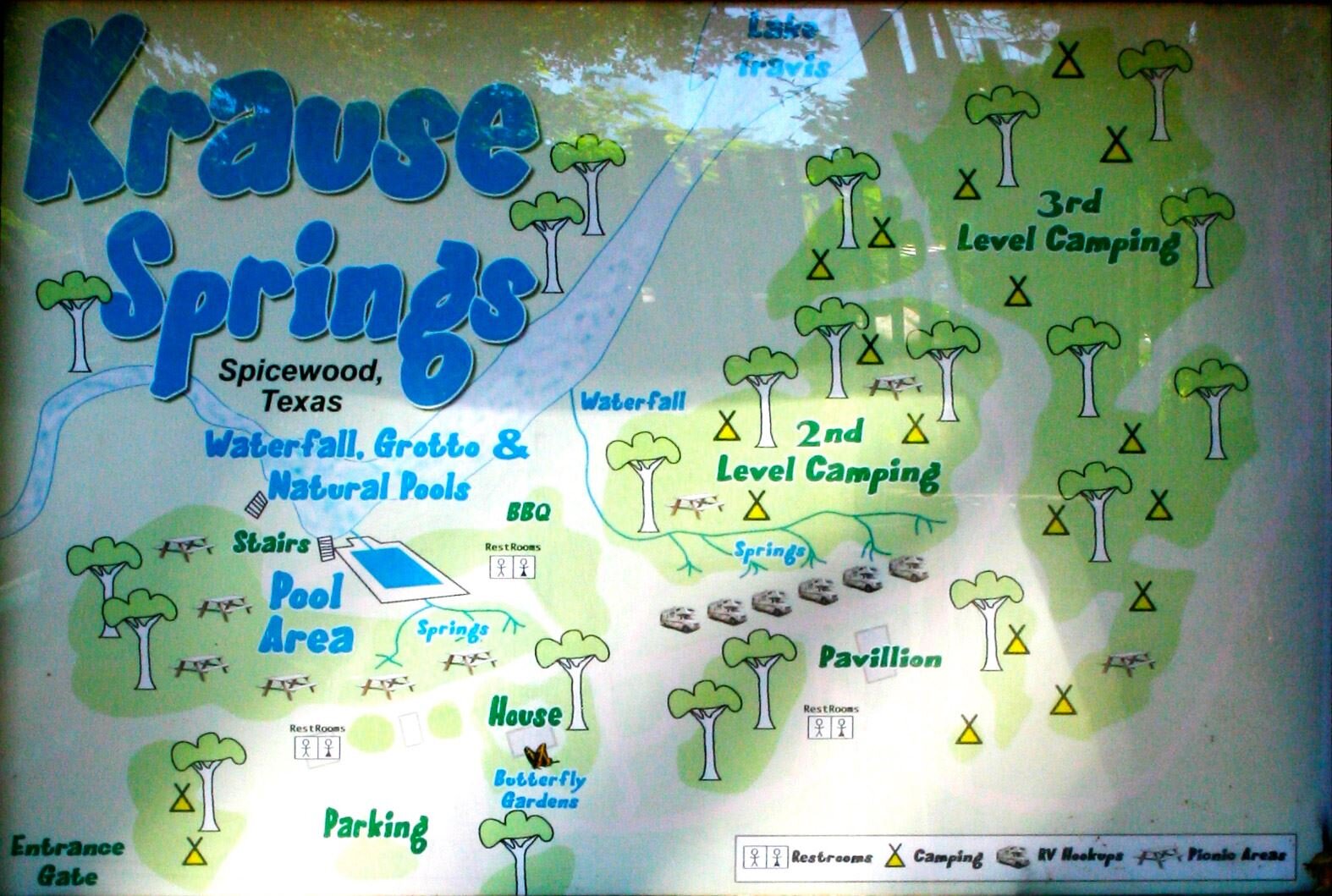 Map of Krause Springs in Texas