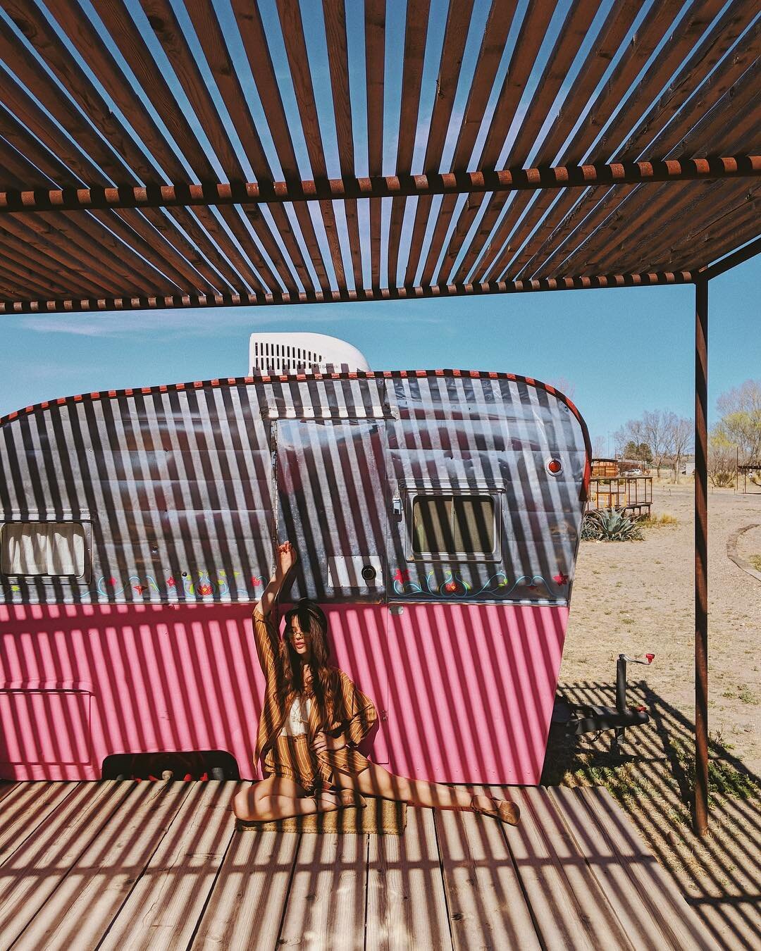 El Cosmico Marfa pink trailer // Unique Texas Getaways: The Coolest and Quirkiest Places to Stay in TX