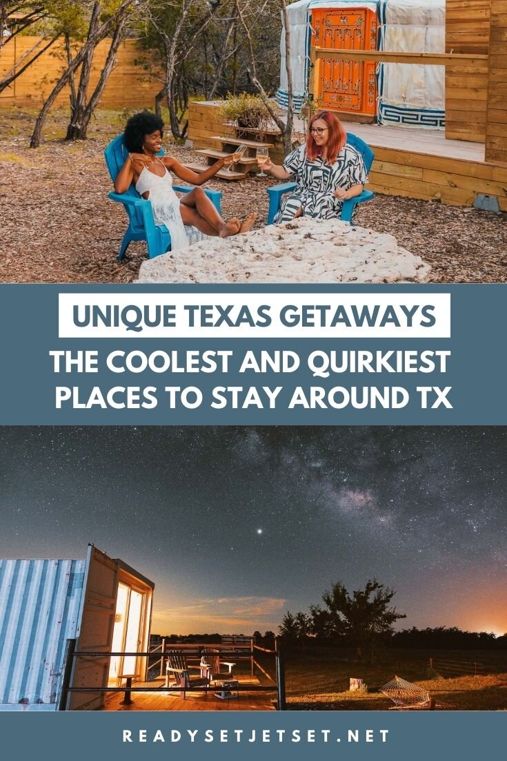 Unique Texas Getaways: The Coolest and Quirkiest Places to Stay in TX // glamping, unique hotels in Texas, Texas getaways, yurts, teepees, bubble hotel, train car hotel