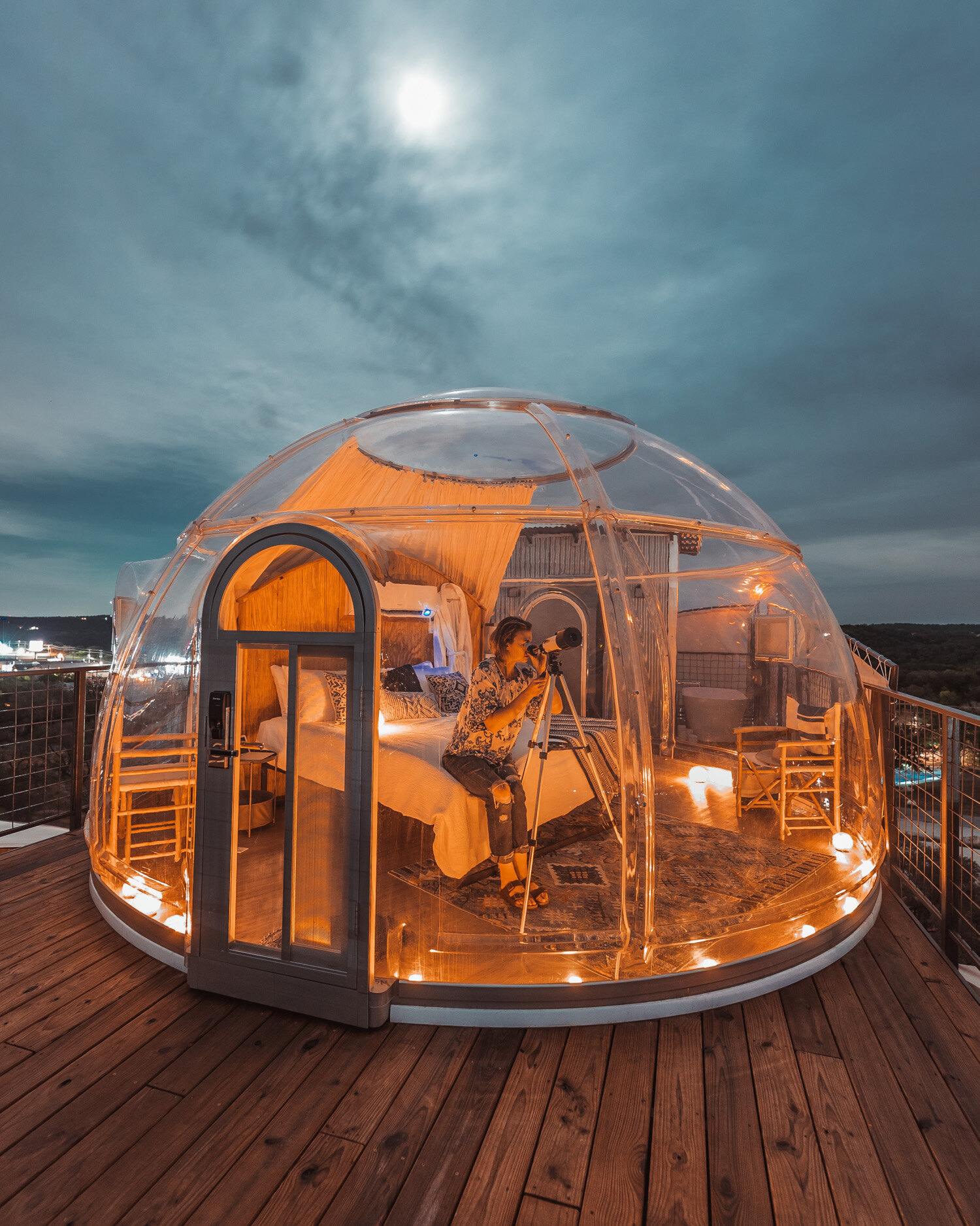 Hozhoni on the Hill bubble glamping Stardome Suite in Marble Falls #texas